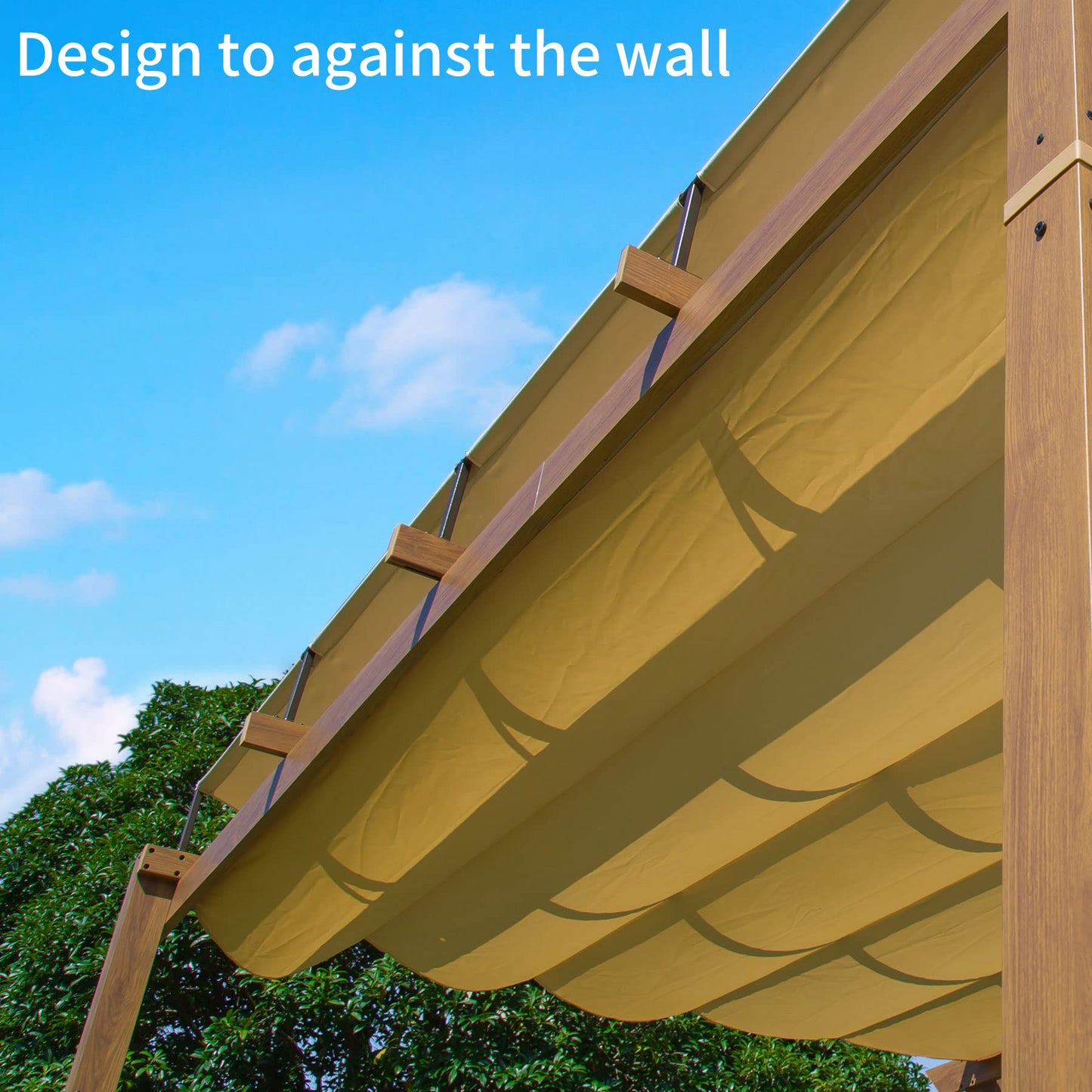 Domi Outdoor Living Outdoor Retractable Pergola with Weather-Resistant Canopy Aluminum