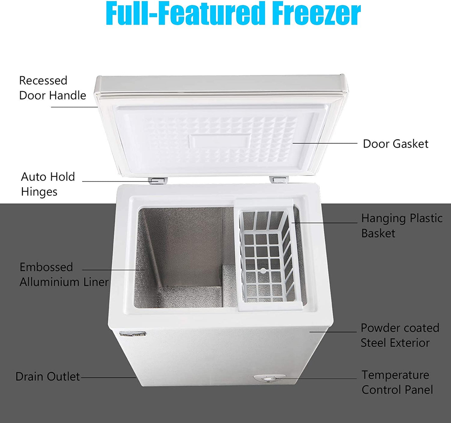 Cubic Chest Freezer Feet with Removable Storage Basket