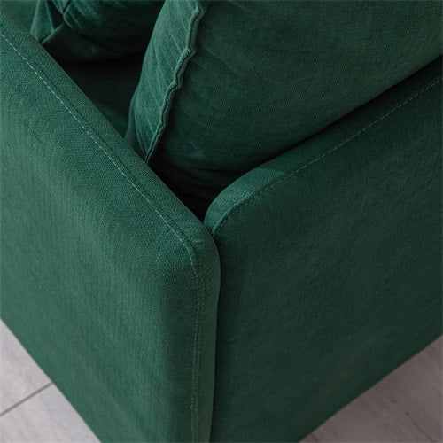 Modern fabric accent armchair,upholstered single sofa chair,Emerald Cotton Linen-30.7''