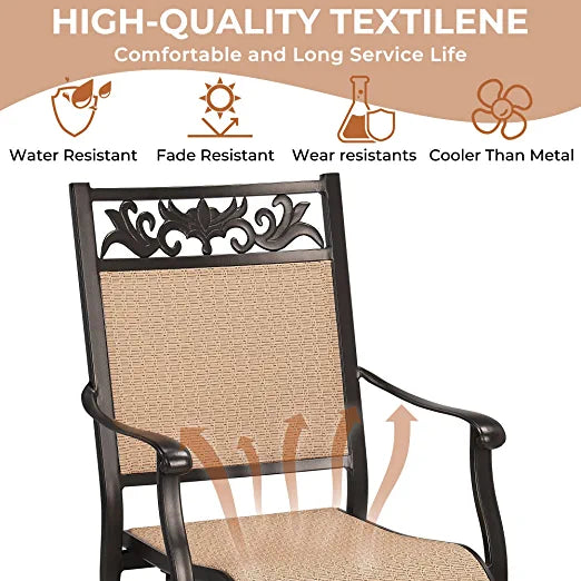 Set of 2 Outdoor Patio Swivel Dining Chairs