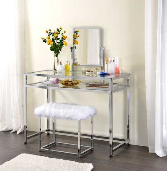 Vanity Set in Chrome Finish（Table+Chair）