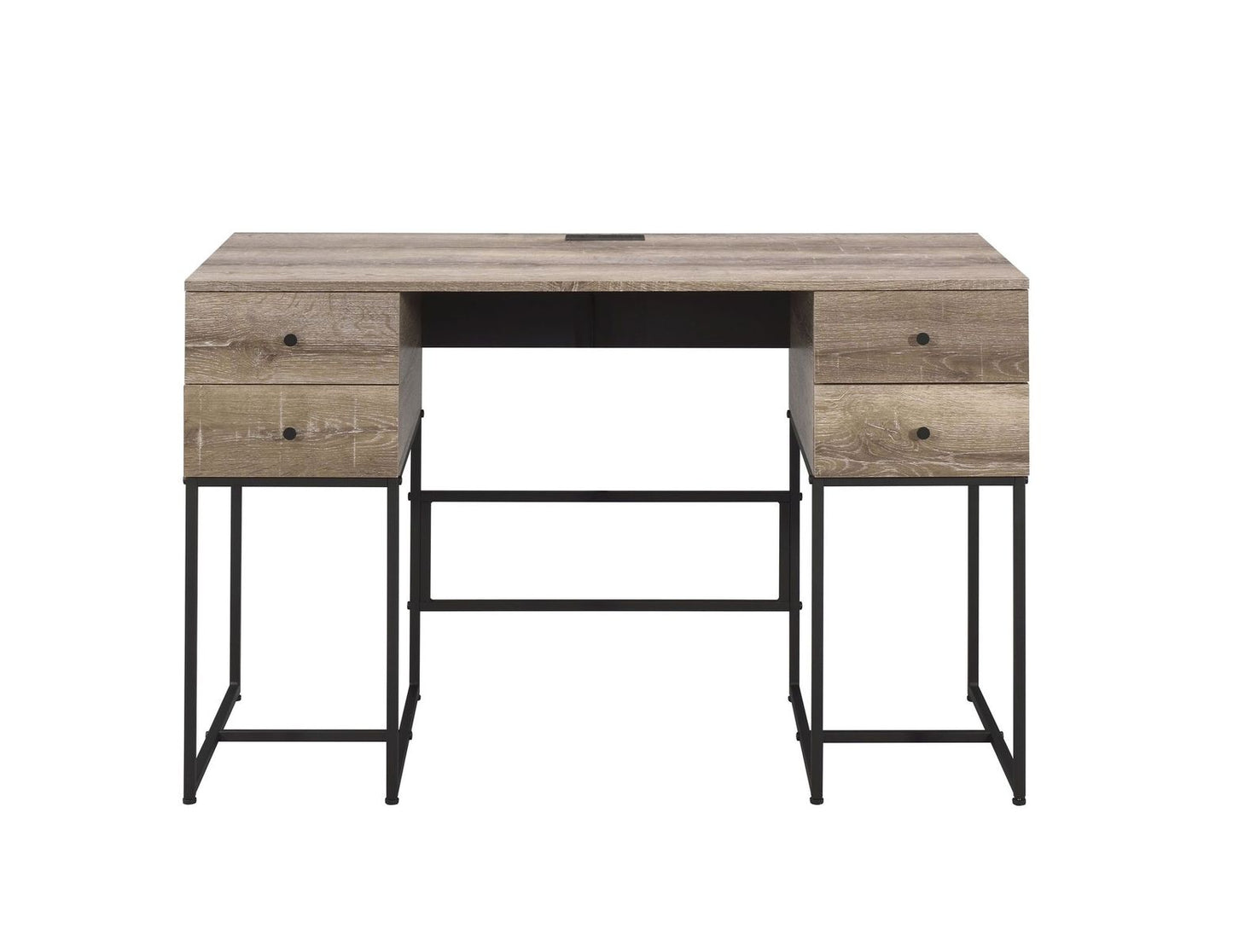 Desirre Desk, Rustic Oak & Black