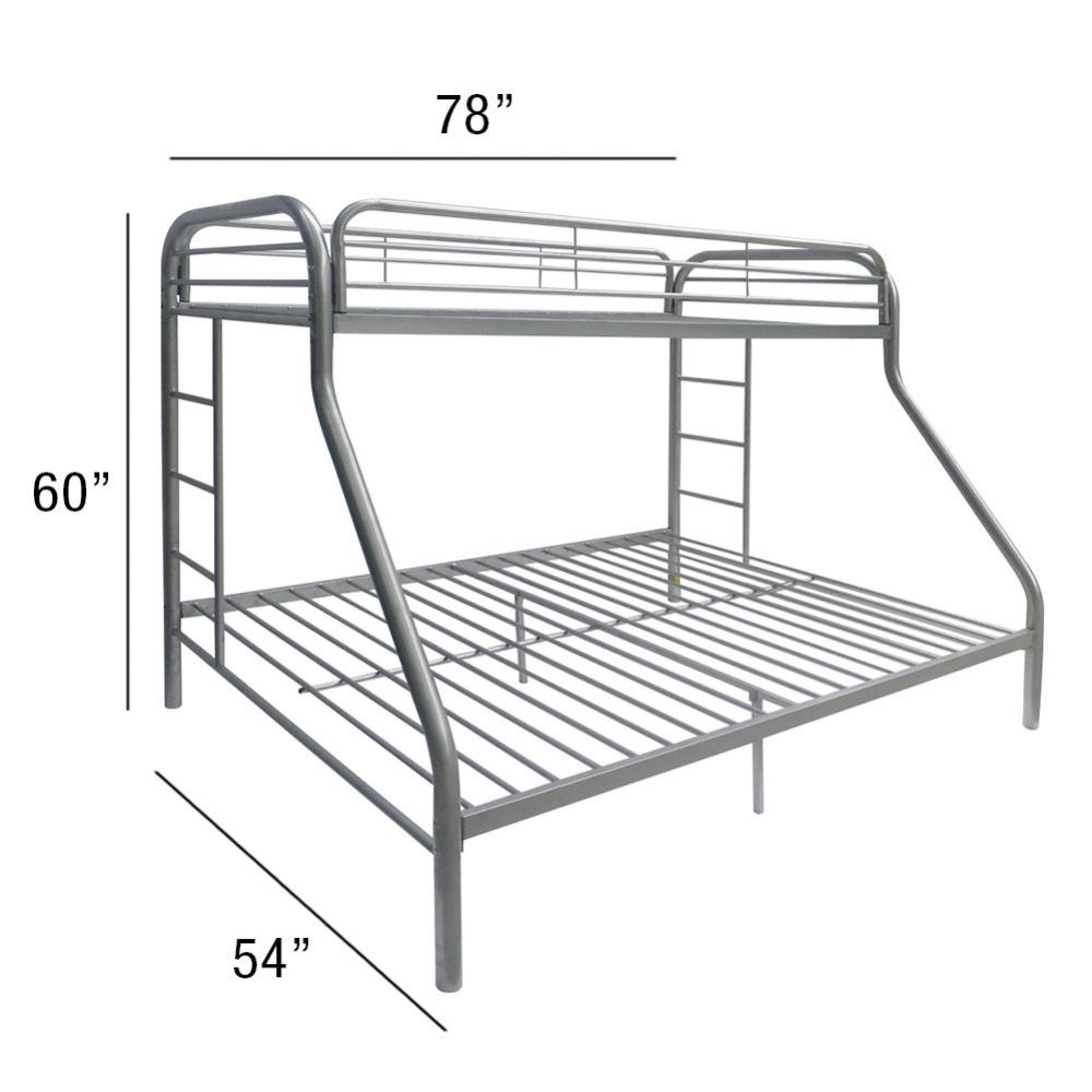 Tritan Bunk Bed (Twin/Full) in Silver