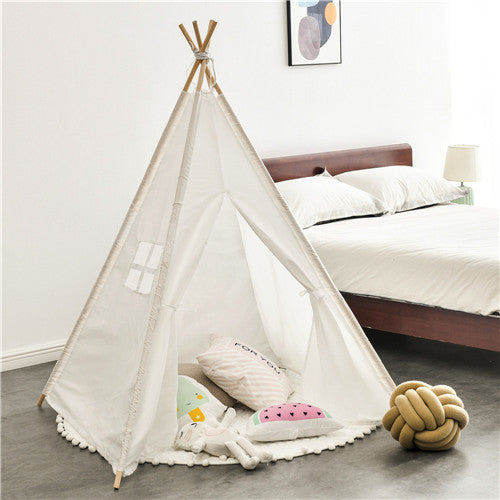 Teepee Tent  Kids - Play Tent  Boy Girl Indoor Outdoor Cotton Canvas Teepee