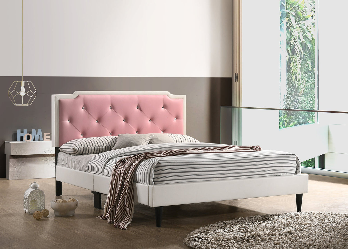 Deb Jewel Tufted Full Panel Bed - Final Clearance