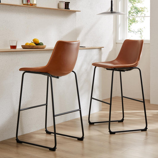 Metal Bar Stools Counter Height- Dining Chair Set of 2