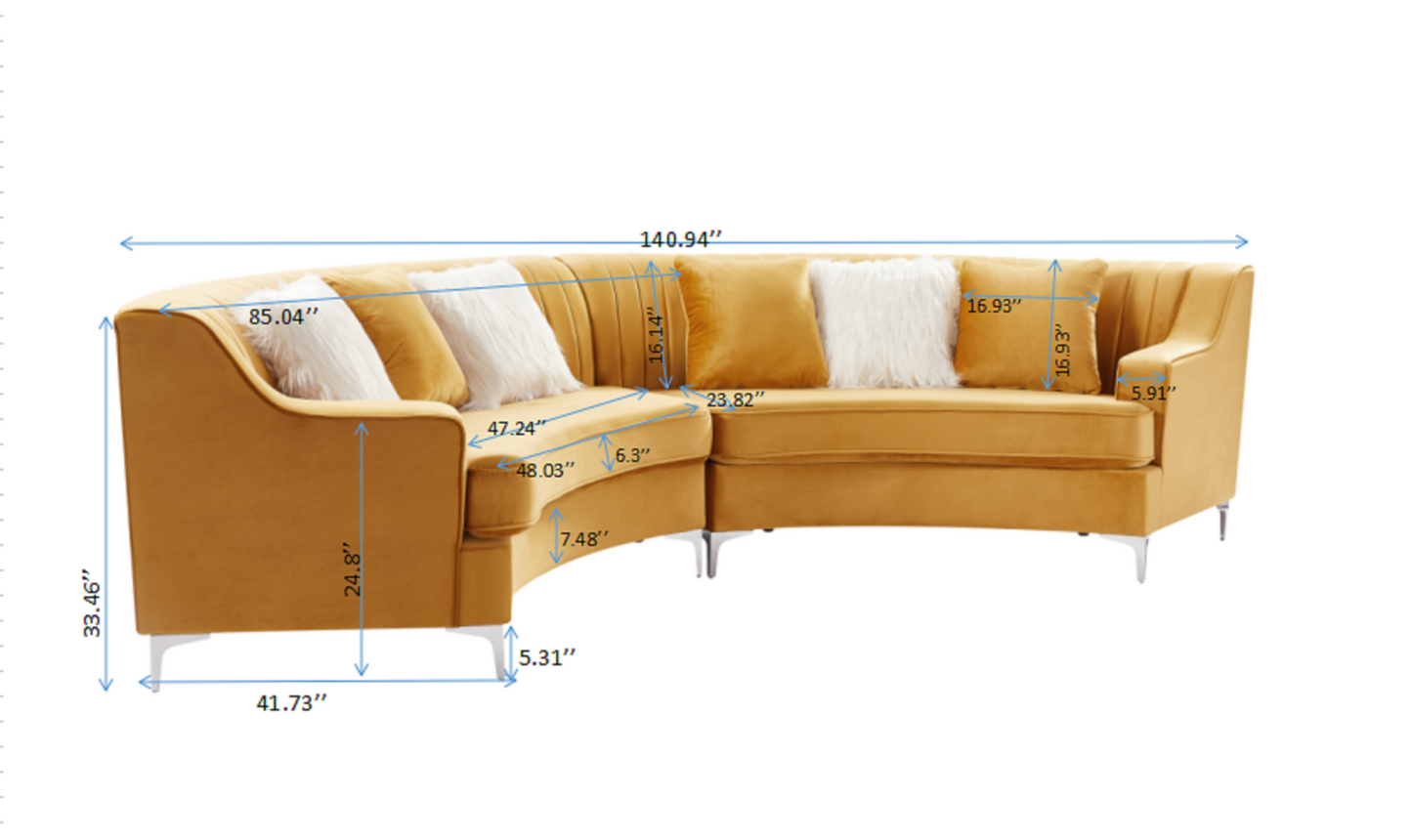 Velvet Curved Oversize Sofa