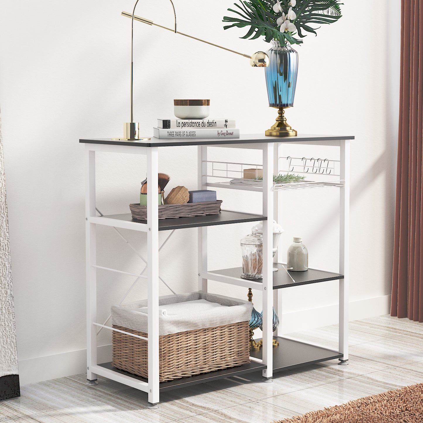 3-Tier  storage shelf, Baker's Rack ,Microwave Stand with Storage   Dining Room