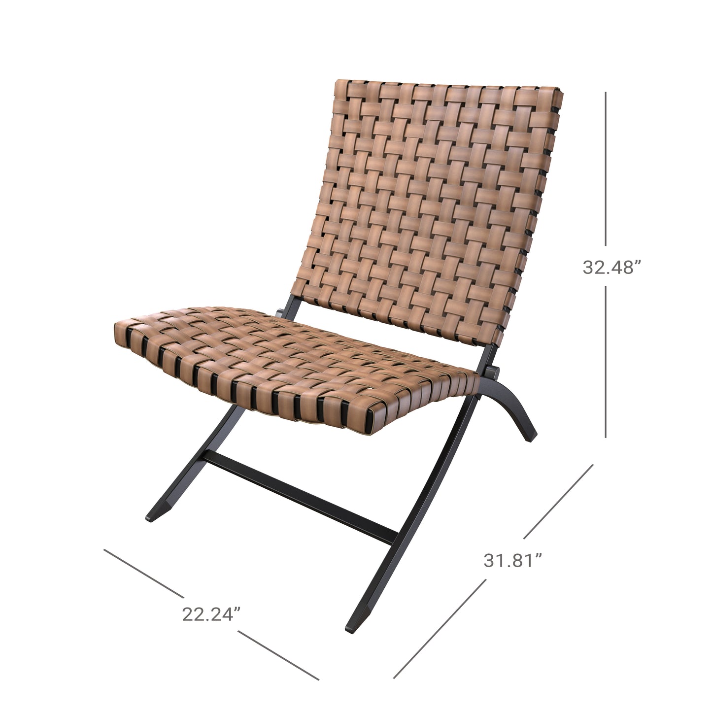 3 Piece Rattan Patio Set  Foldable Wicker Lounger Chairs and Coffee Table Set