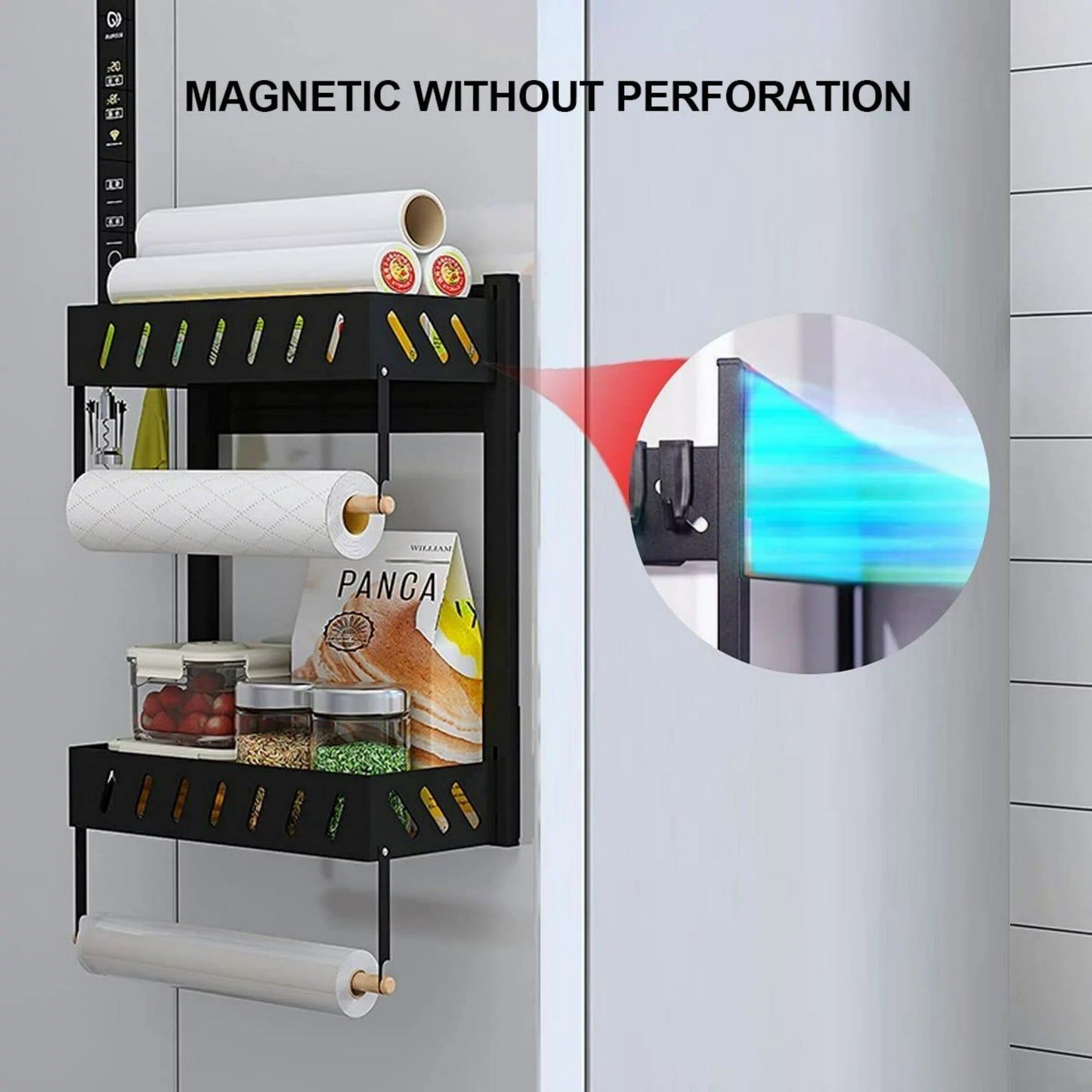 Magnetic Spice Rack  Refrigerator Organization