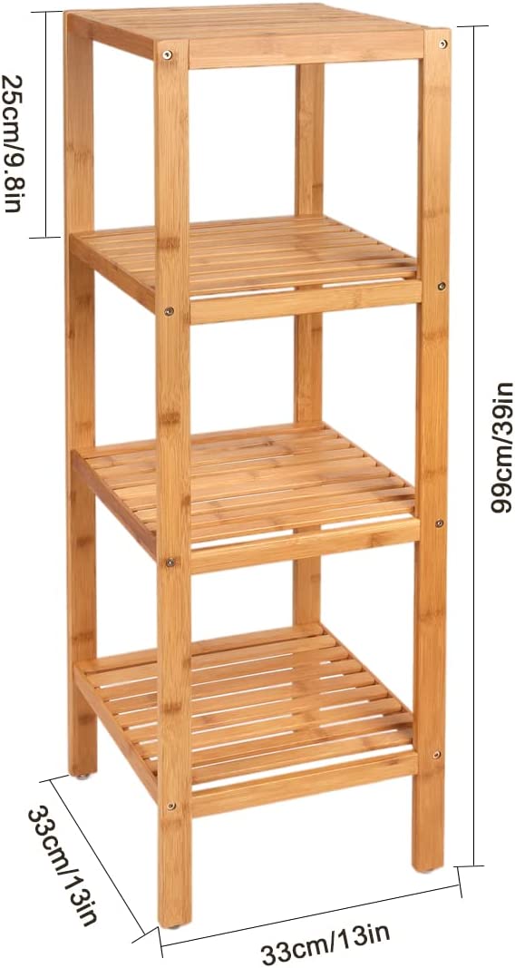 Storage 4-layer bamboo shelf
