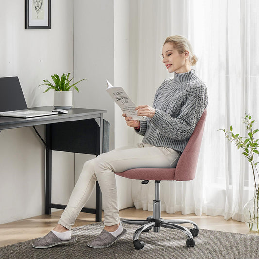 Adjustable Rolling Armless Cute Modern Task Desk Chair