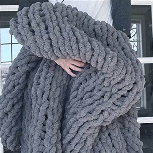 Chinille Knitting Blanket Bed Throw Yarn Baby Bulky Soft Throw