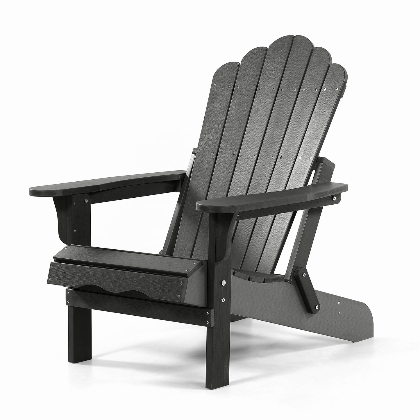 Henninger Plastic Folding Adirondack Chair Dark Brown Oak