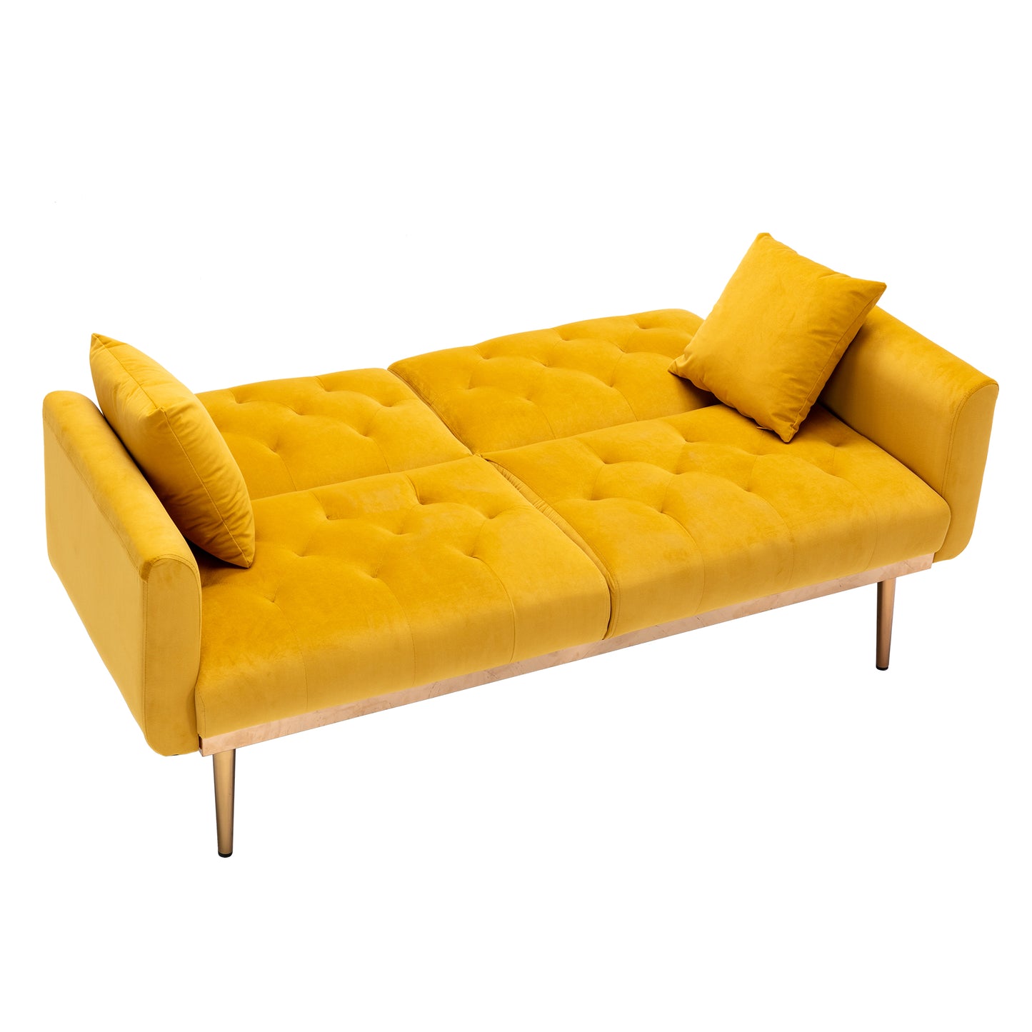 Velvet Sofa , Accent sofa .loveseat sofa with rose gold metal feet