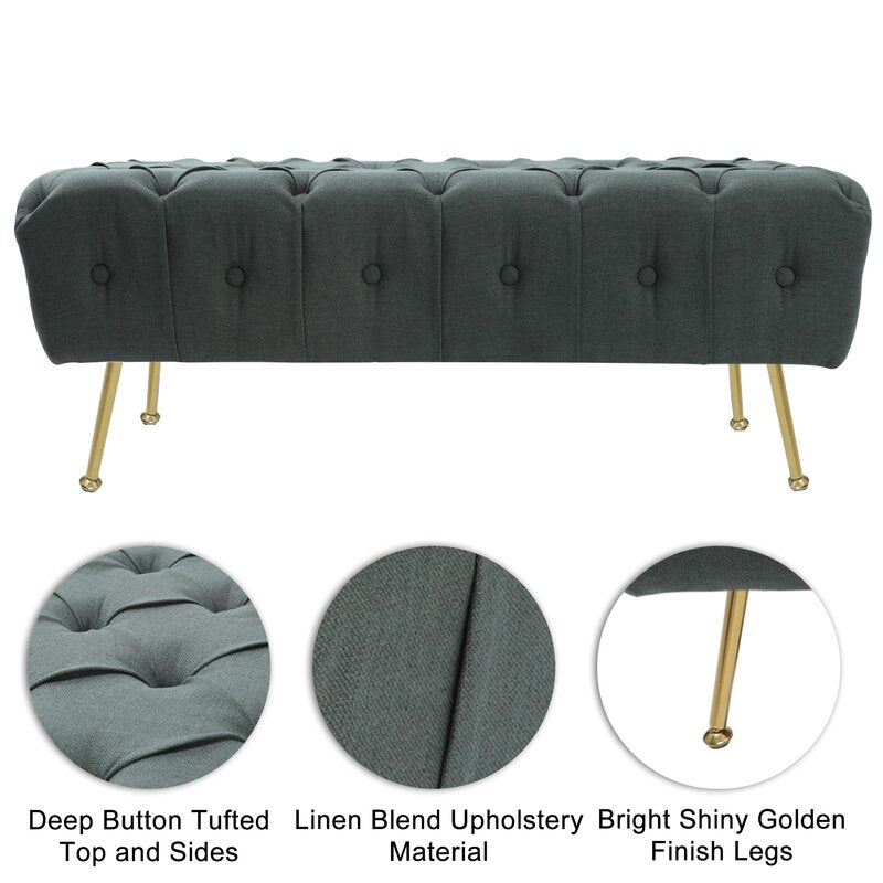 Wide Tufted Rectangle Standard Ottoman