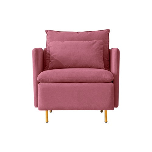 Modern fabric accent armchair,upholstered single sofa chair,Pink  Cotton Linen-30.7''